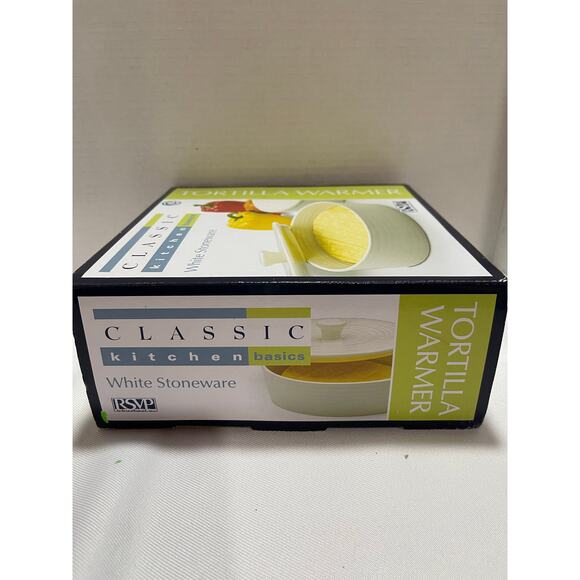 Classic Kitchen Basics NEW White Stoneware Tortilla Warmer - Picture 8 of 9